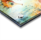 291 Mixed media painting of a whimsical seahorse. Acrylic print