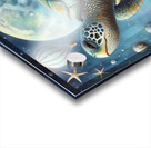 324 Mixed media painting of a whimsical sea turtl Acrylic print