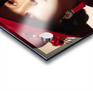 54 Elegant Woman in Red Hat and Scarf Acrylic print