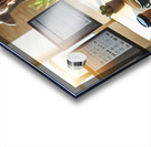 87 Woman working with her back at a desk with two 1718050788.6058 Acrylic print