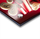93 Heart Shaped Book Stack on Red Acrylic print