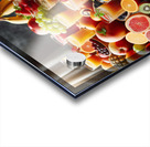 100 A table covered with glasses of juice and ass Acrylic print