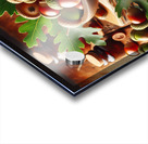 302 acorns and leaves on wooden table with copy s Acrylic print