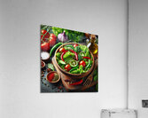 Healthy and natural onion tomato lettuce salad 10 Acrylic Print