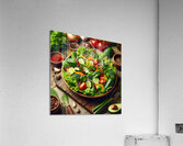 Healthy and natural onion tomato lettuce salad 8. Acrylic Print
