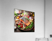 Salmon with vegetable garnish 2 Acrylic Print