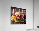 Hamburger french fries and drink on white 21 Acrylic Print