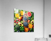 Health food for fitness concept with fruit vegeta Acrylic Print
