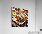 Delicious tacos on a plate placed on wooden table 1714682769.5112 Acrylic Print