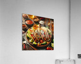Delicious tacos on a plate placed on wooden table 1714682781.6397 Acrylic Print