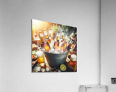 Metal bucket with beer bottles and ice cubes 17.j Acrylic Print