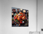 Roasted chicken on wooden board 9 Acrylic Print