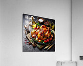 Roasted chicken on wooden board 11 Acrylic Print