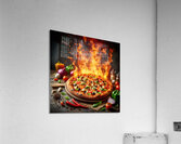 a delicious Italian salami cheese pizza over a wo 1715098744.2811 Acrylic Print