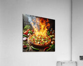 a delicious Italian salami cheese pizza over a wo 1715098754.6157 Acrylic Print