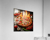 a delicious Italian salami cheese pizza over a wo 1715098736.7155 Acrylic Print