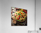 Italian pasta salad on wooden board 8 Acrylic Print
