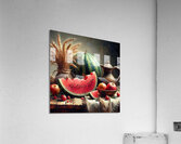 Still life oil painting of watermelon Acrylic Print