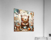 350 Mixed media painting of a whimsical bear Acrylic Print