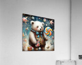 342 Mixed media painting of a whimsical bear Acrylic Print