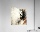 32 Portrait of Jesus Christ on abstract grunge ba Acrylic Print