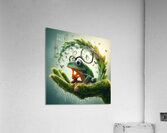119 Creative natural background with a green frog Acrylic Print