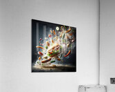 150 Creative food concept. Delicious hotdog bun w Acrylic Print