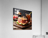 34 Sandwich bread tomato lettuce and yellow chees Acrylic Print