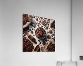 49 Coffee beans isolated top view white backgroun Acrylic Print