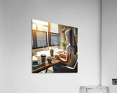 87 Woman working with her back at a desk with two 1718050788.6058 Acrylic Print