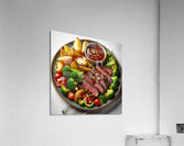 150 A plate of beef and broccoli potatoes with sa Acrylic Print