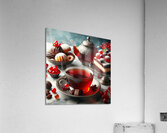 269 Two cups of red tea with cakes and sweets on Acrylic Print