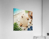 356 Blank paper for text on the white sand of the Acrylic Print