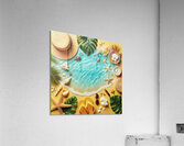 410 Yellow sand and blue sea water with summer ac Acrylic Print