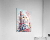 floral cat Acrylic Print