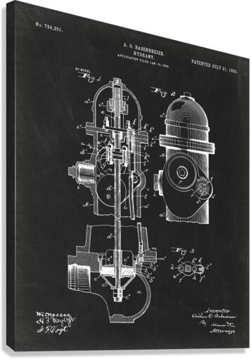 Patent patents Hydrant 4 Canvas Print