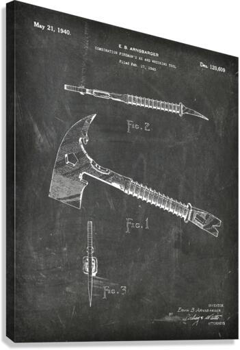 5991 fire ax patent Canvas Print