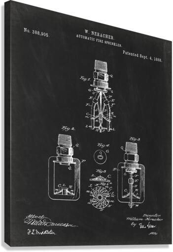 5996 Automatic Fire sprinkler patent Canvas Print