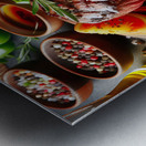Beef fillet with vegetable garnish 4 Metal print