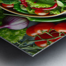 Healthy and natural onion tomato lettuce salad 10 Metal print