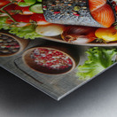 Salmon with vegetable garnish 2 Metal print