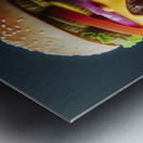 Hamburger french fries and drink on white 15 Metal print