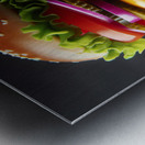 Hamburger french fries and drink on white 7 Metal print