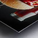 Hamburger french fries and drink on white 21 Metal print