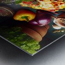 a plate of lasagna on a table with exquisite deco 1714414426.2011 Metal print