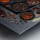 Spices on black background 3 Metal print