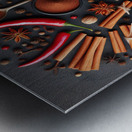 Spices on black background 1 Metal print