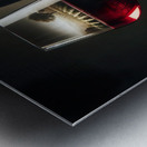 bottle of wine and a full glass 14 Metal print