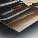 Cheese wine grapes on food composition in dark ke 1714825964.6358 Metal print