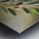 a bottle of extra virgin olive oil on a rustic ba 1714940152.7975 Metal print